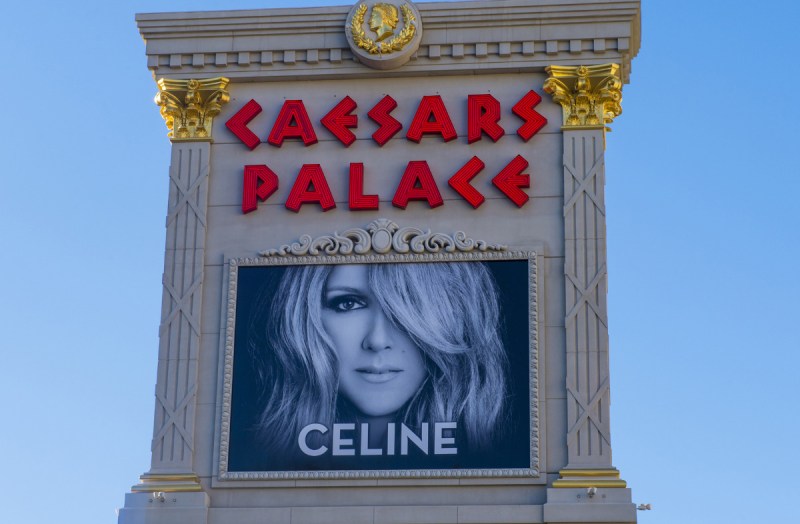 The Celine Dion show poster at Ceasars palace hotel on July 03, 2014 in Las Vegas.