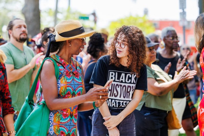 two people discuss celebrating Juneteenth in Nevada