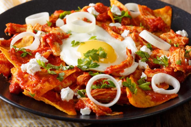 A plate of chilaquiles
