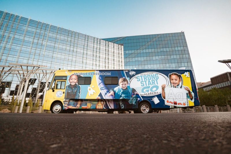 The "Strong Start Go Mobile Pre-K Academy" serves about 120 youngsters in four converted RVs parked on the east and west sides of Las Vegas. They still have some slots open for this school year, both for the morning and afternoon half-day sessions.