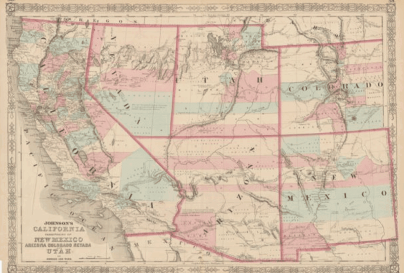 Map of Nevada territory